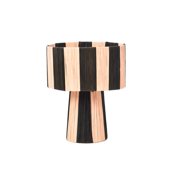 Black Striped Raffia Lamp –  Moroccan Natural TABLE LAMPSHADES